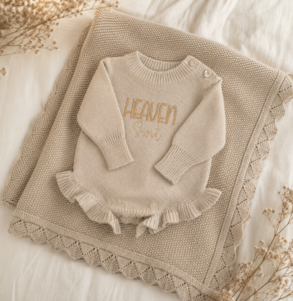 Heaven Sent Knit Romper & Blanket Set